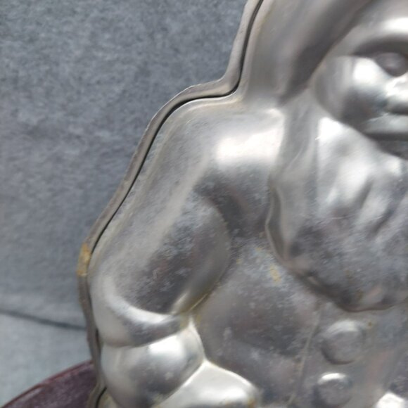 Vintage Silver Santa Claus Decorative Baking Mold Collectible Kitchen Statue - Picture 3 of 16